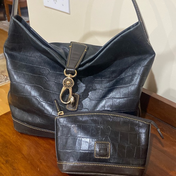 Dooney & Bourke Belvedere logo croc embossed satchel purse - Picture 5 of 11